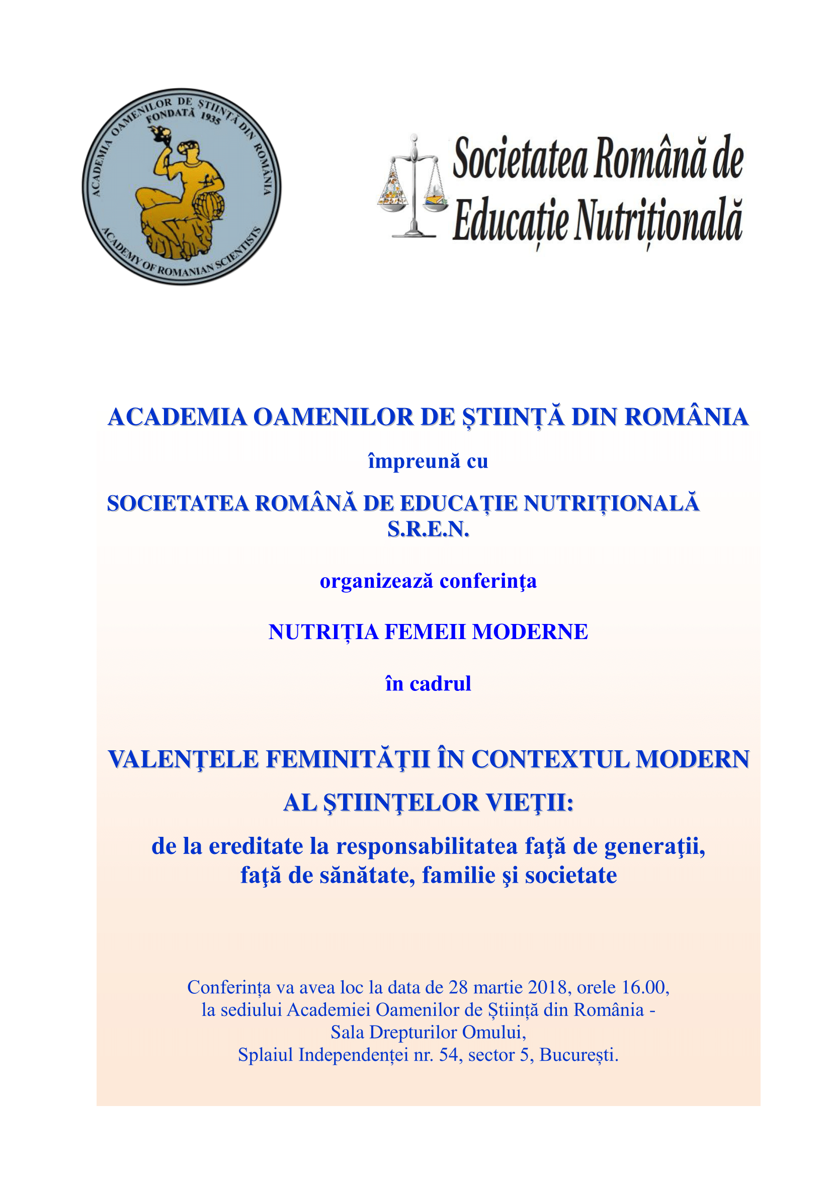 Afis Conferinta Valentele Feminitatii 28 martie 2018-1 (1)