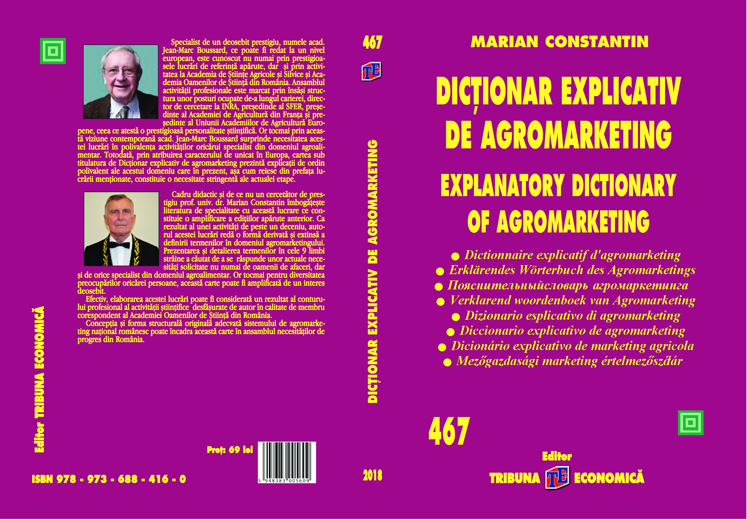 Book cover Dictionary I explain. of agromark Marian CONSTANTIN