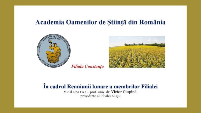 Prelegerea „Schimbările climatice – factor esențial al agriculturii din zona de sud-est a României. Adaptarea tehnologiilor de cultură la schimbările climatice”