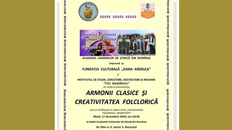 Conferinţa ARMONII CLASICE ȘI CREATIVITATEA FOLCLORICĂ