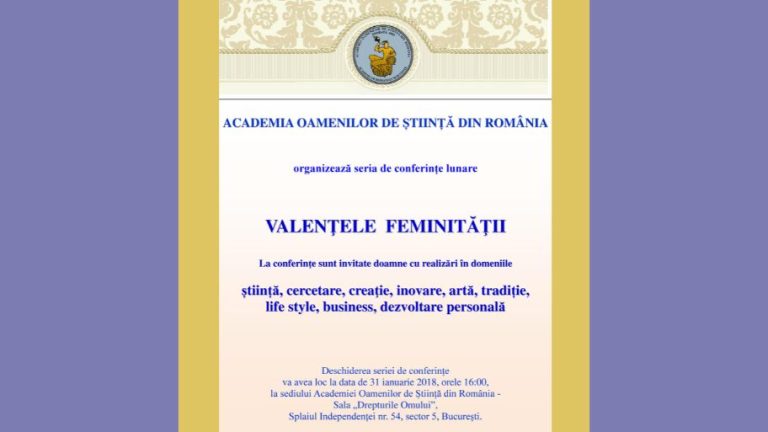 Conferinţa de lansare a programului VALENŢELE FEMINITĂŢII