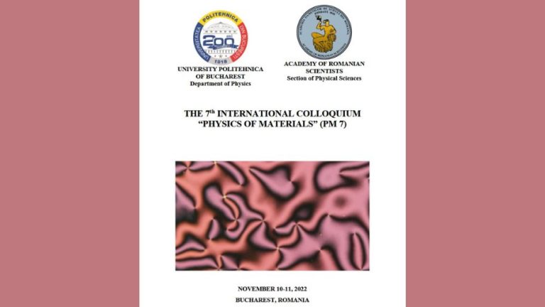 International Colloquium ‘Physics of Materials’ – November 10-11, 2022