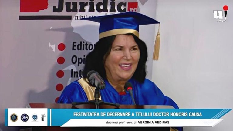 Prof. univ. dr. Verginia Vedinaş – Doctor Honoris Causa, Universitatea Ovidius din Constanţa