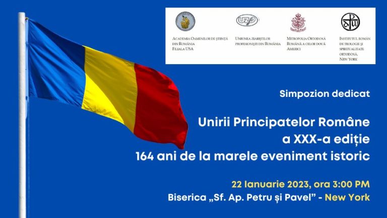 AOSR – Filiala USA organizează a 30-a ediţie a Simpozionului dedicat Unirii Principatelor Române