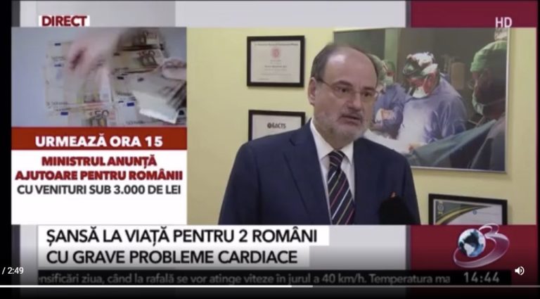 Prof. dr. Horaţiu Moldovan, membru AOSR, a realizat primele două transplanturi cardiace de anul acesta