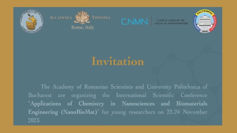 “Applications of Chemistry in Nanosciences and Biomaterials Engineering” – NanoBioMat – Winter Edition 2023