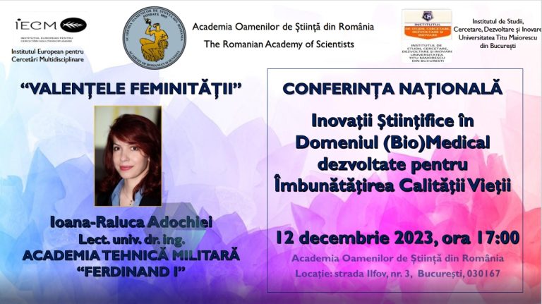 Inovații științifice în domeniul (Bio)medical dezvoltate pentru îmbunătățirea calității vieții