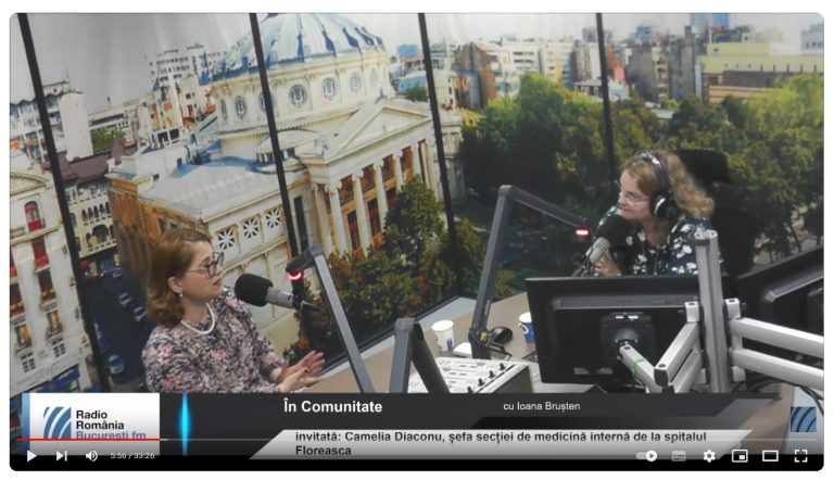 Camelia Diaconu in Radio Romania Bucharest studio